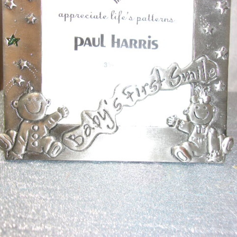 H-467 PAUL HARRIS PEWTER BABY'S FIRST SMILE PICTURE FRAME 3.5X5 SIZE - Picture 3 of 7